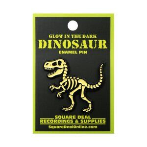 GLOW IN THE DARK T-Rex Enamel Pin - Cute Fun Dinosaur Skeleton Apparel Gift NWT